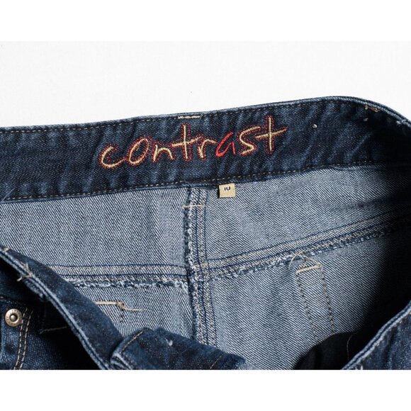 Vintage Contrast Jeans Size 10 Blue Denim Low Rise, Wide Leg - Picture 3 of 4